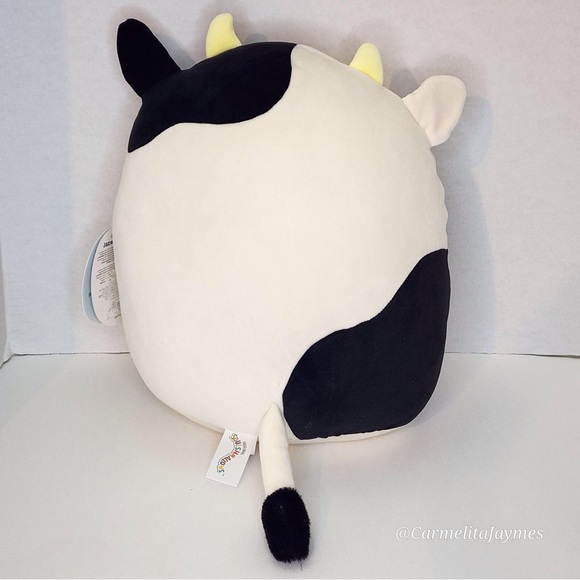CONNOR 🐮 Black & White Cow Original Squishmallow By Kellytoy ☆ NWT ☆ - Picture 5 of 8